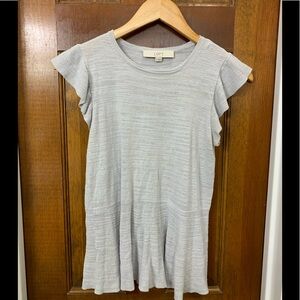 Loft heather Grey peplum top, XS